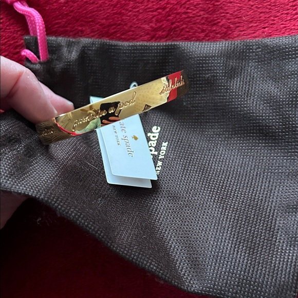 Kate Spade Gold Bangle with Black Pouch - Picture 2 of 4